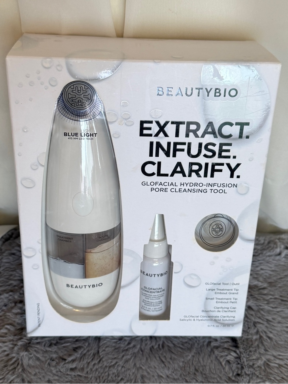 NIB BeautyBio GLOfacial Hydro-Infusion Pore Cleansing Tool Sealed